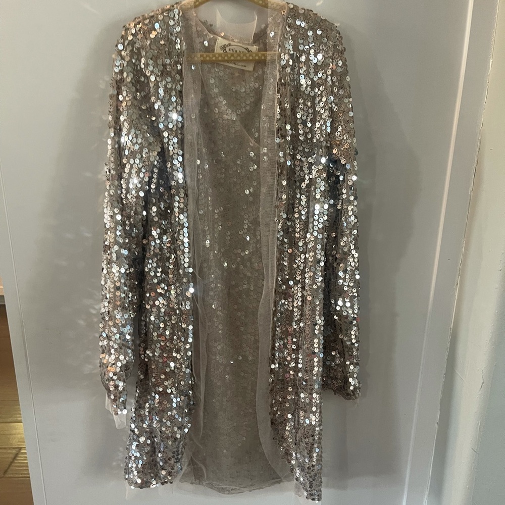 Gold sequin cardigan